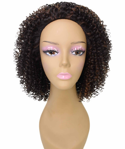 Alexandra Dark Brown Blend Curly Layered Half Wig