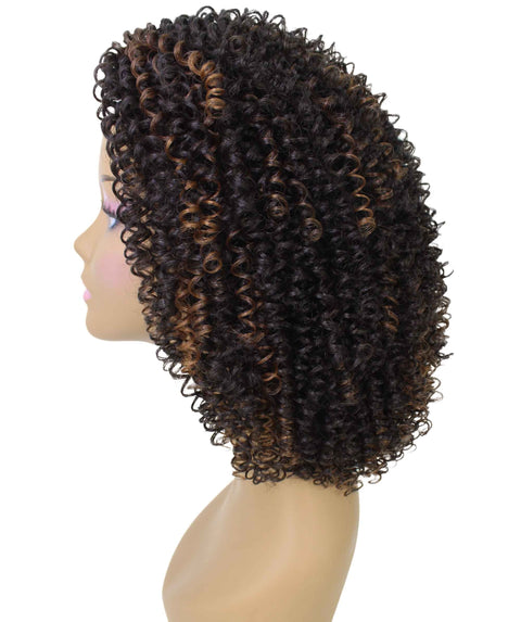 Alexandra Dark Brown Blend Curly Layered Half Wig