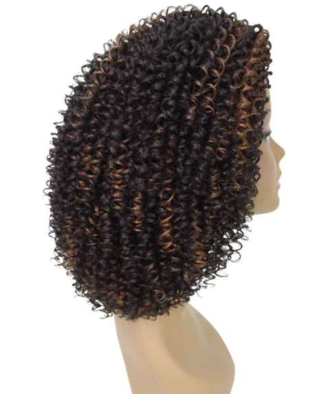 Alexandra Dark Brown Blend Curly Layered Half Wig