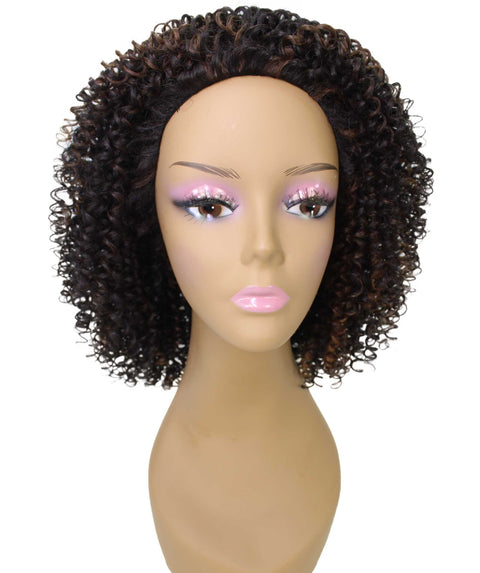 Alexandra Dark Brown Blend Curly Layered Half Wig