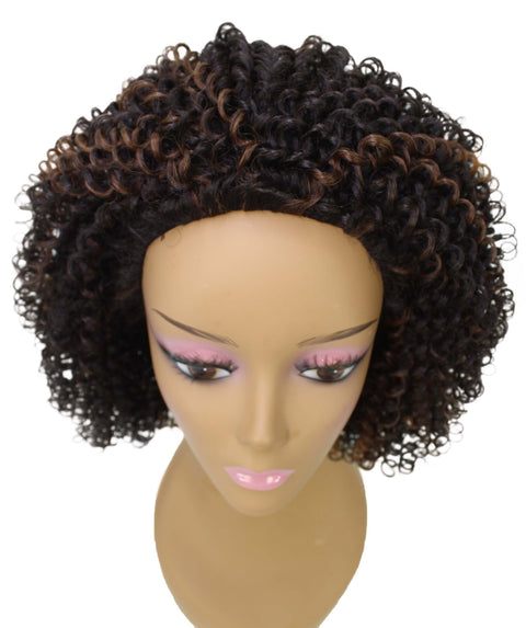 Alexandra Dark Brown Blend Curly Layered Half Wig