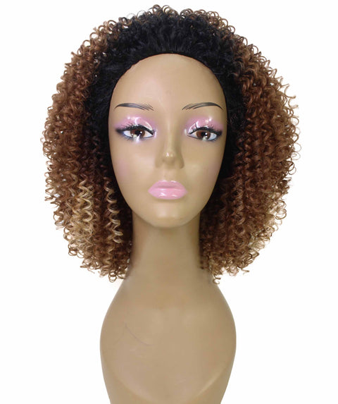 Alexandra Black Blend Curly Layered Half Wig