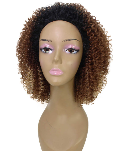 Alexandra Black Blend Curly Layered Half Wig