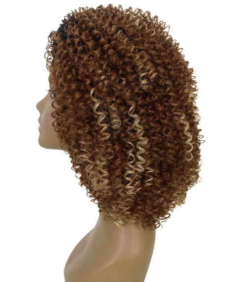 Alexandra Black Blend Curly Layered Half Wig