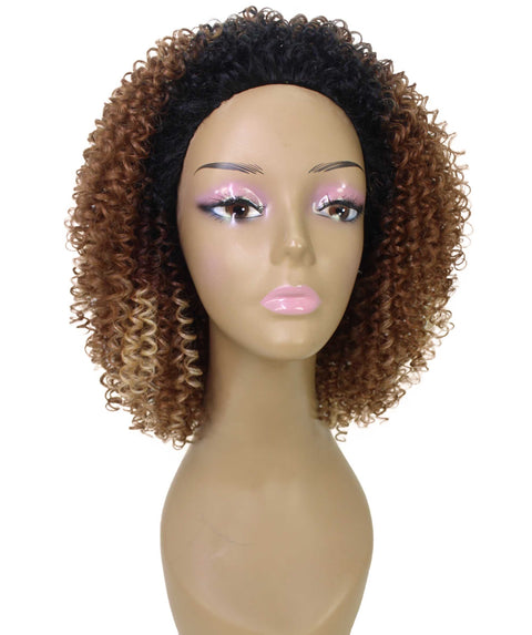 Alexandra Black Blend Curly Layered Half Wig