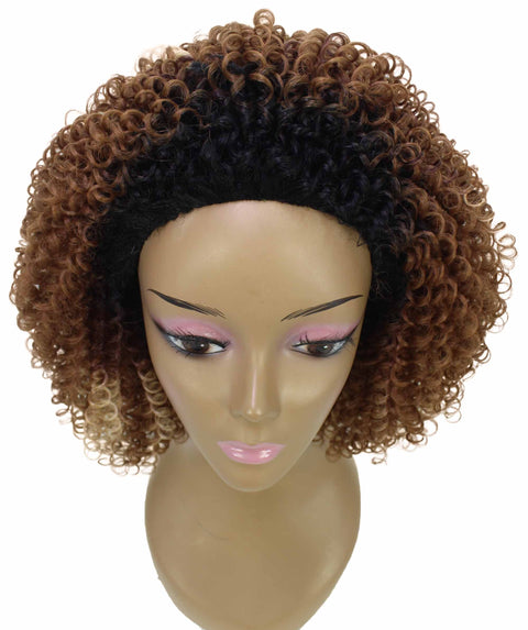 Alexandra Black Blend Curly Layered Half Wig