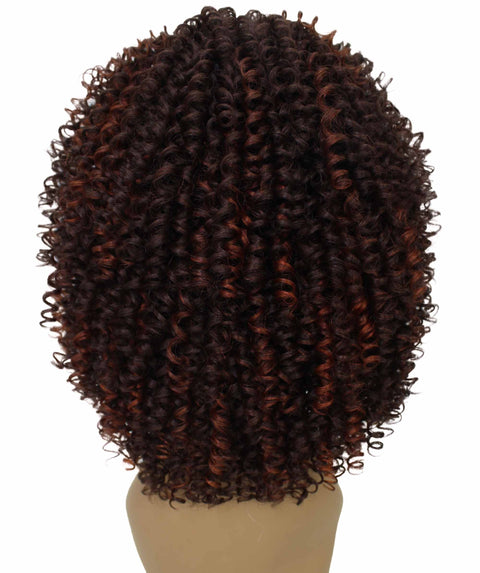 Alexandra Medium Brown to Black Blend Curly Layered Half Wig