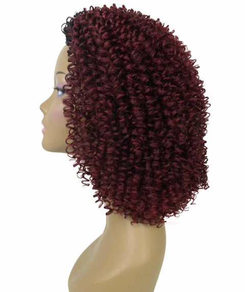 Alexandra Deep Pink to Black Blend Curly Layered Half Wig