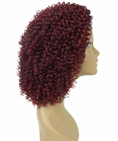 Alexandra Deep Pink to Black Blend Curly Layered Half Wig