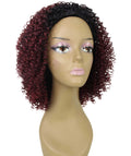 Alexandra Deep Pink to Black Blend Curly Layered Half Wig