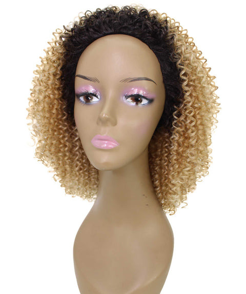 Alexandra Brown Blend Curly Layered Half Wig