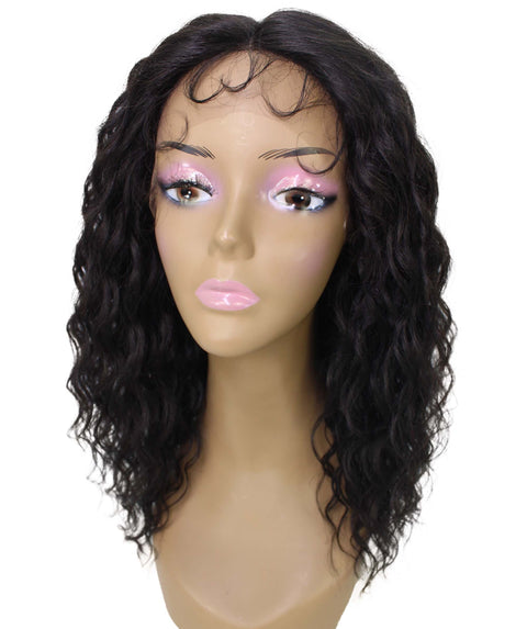 Sakina Natural Black Curly Lace Wig