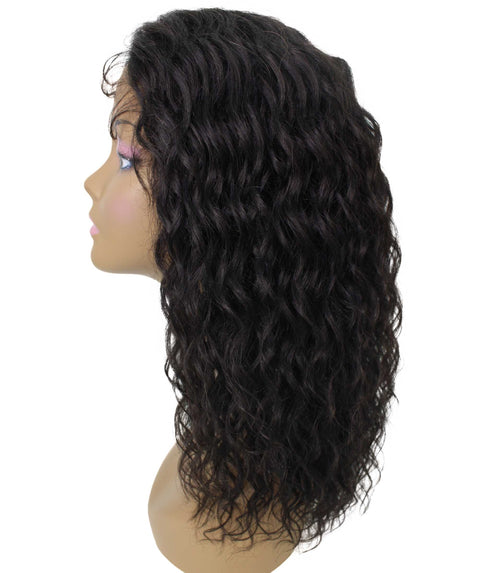 Sakina Natural Black Curly Lace Wig