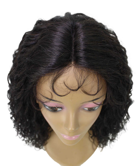 Sakina Natural Black Curly Lace Wig