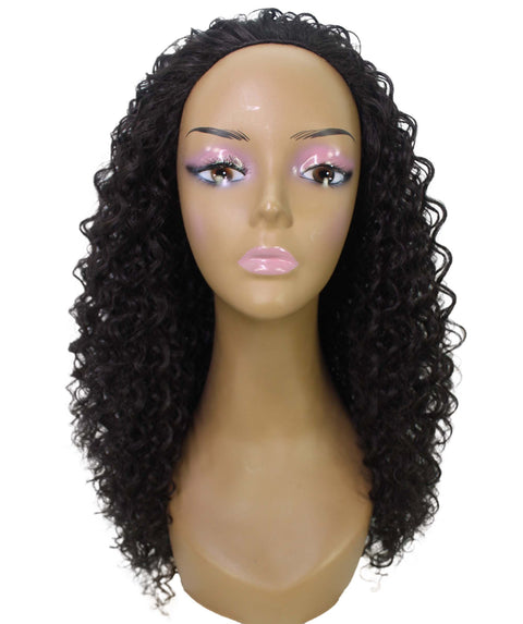 Isadora Dark Brown Flowing Curl Half Wig
