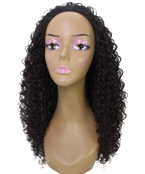 Isadora Dark Brown Flowing Curl Half Wig