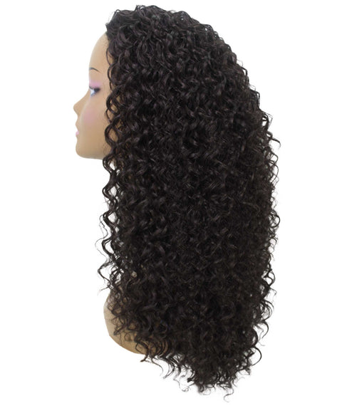 Isadora Dark Brown Flowing Curl Half Wig
