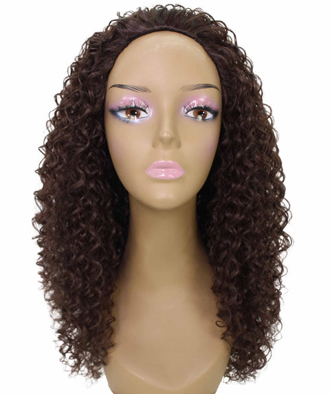 Isadora Medium Brown Flowing Curl Half Wig