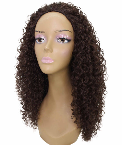 Isadora Medium Brown Flowing Curl Half Wig
