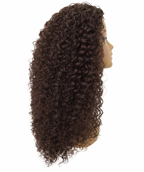 Isadora Medium Brown Flowing Curl Half Wig
