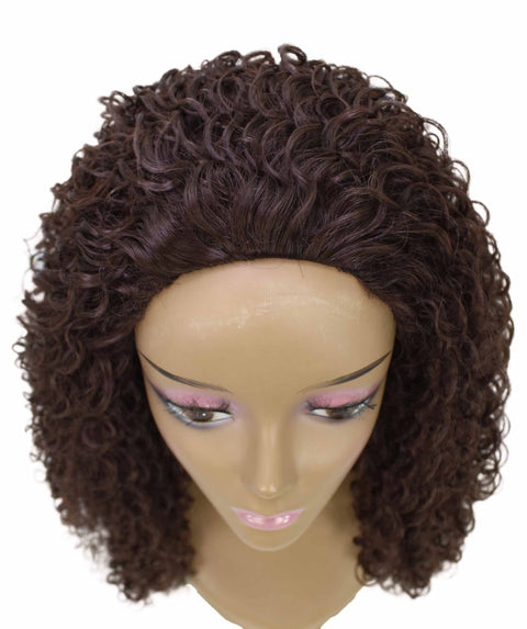 Isadora Medium Brown Flowing Curl Half Wig