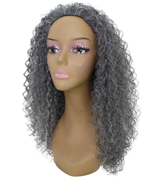 Isadora Ash Gray Flowing Curl Half Wig