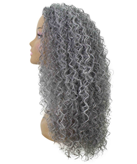 Isadora Ash Gray Flowing Curl Half Wig