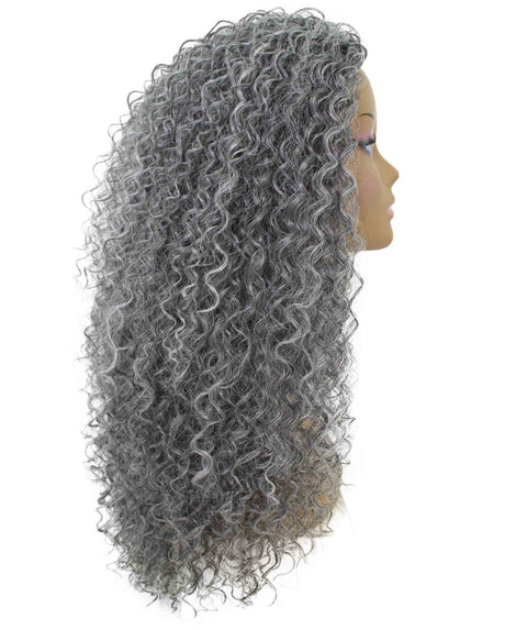 Isadora Ash Gray Flowing Curl Half Wig