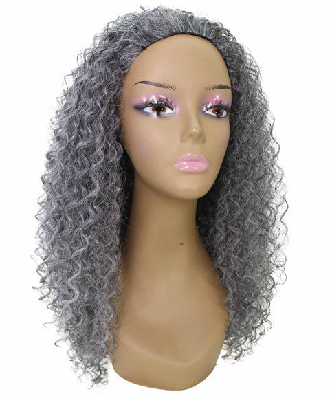 Isadora Ash Gray Flowing Curl Half Wig
