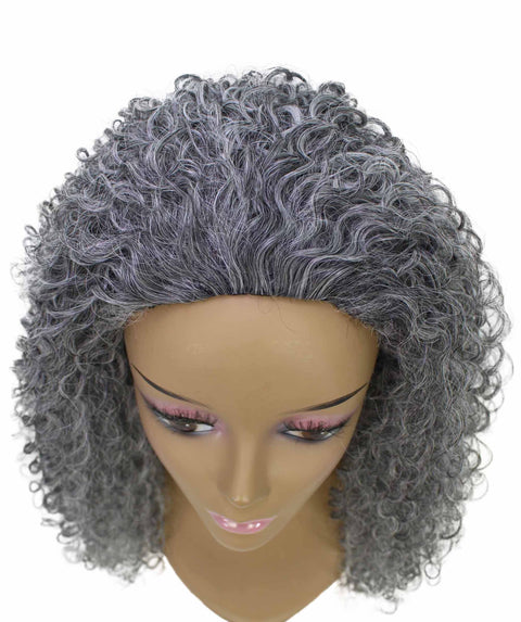 Isadora Ash Gray Flowing Curl Half Wig