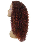 Isadora Deep Red with Black Blend Flowing Curl Half Wig