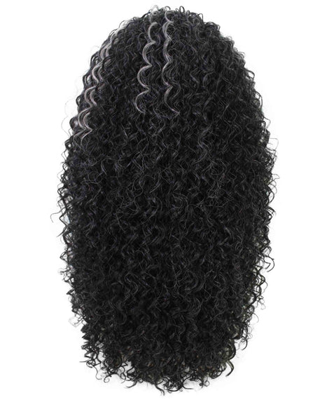 Isadora Dark Charcoal Gray Flowing Curl Half Wig