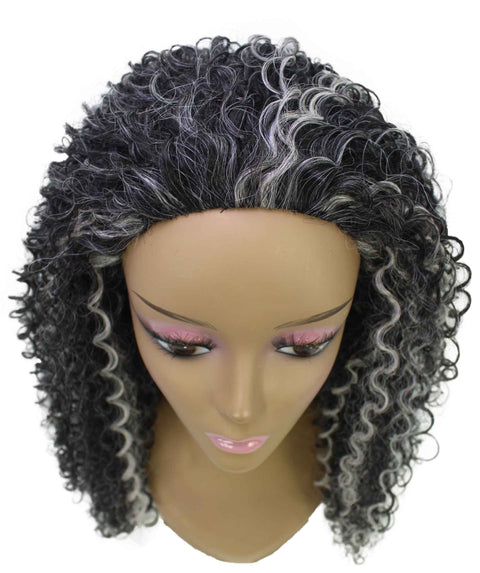 Isadora Dark Charcoal Gray Flowing Curl Half Wig