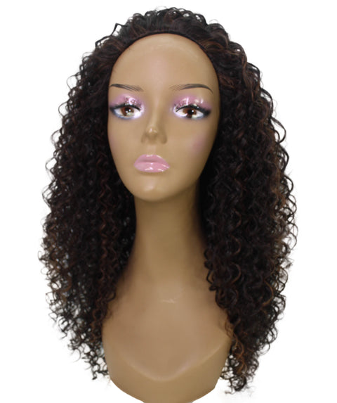 Isadora Dark Brown Blend Flowing Curl Half Wig