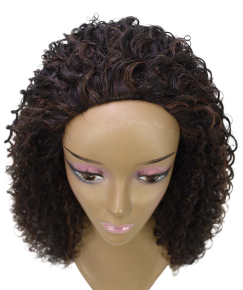 Isadora Dark Brown Blend Flowing Curl Half Wig