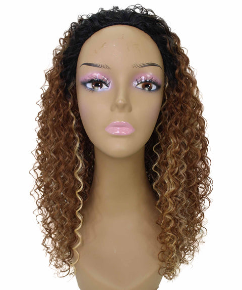 Isadora Black Blend Flowing Curl Half Wig