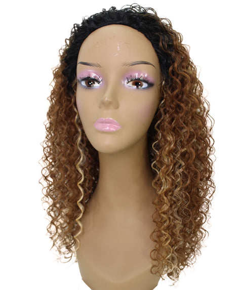Isadora Black Blend Flowing Curl Half Wig