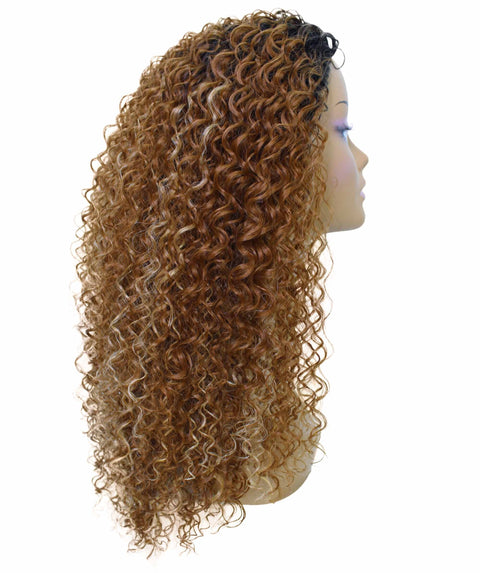 Isadora Black Blend Flowing Curl Half Wig