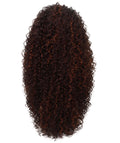 Isadora Medium Brown to Black Blend Flowing Curl Half Wig