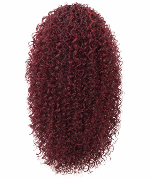 Isadora Deep Pink to Black Blend Flowing Curl Half Wig