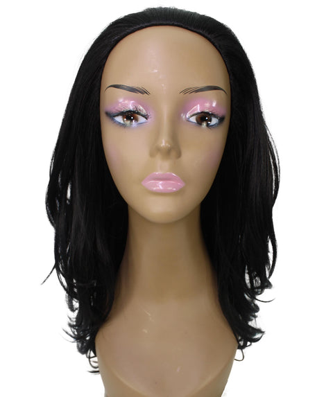 Leal Natural Black Short Celebrity Style Half Wig