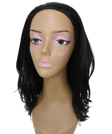 Leal Natural Black Short Celebrity Style Half Wig