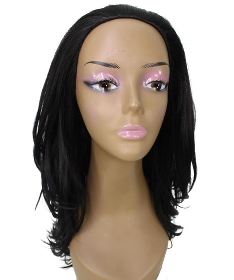 Leal Natural Black Short Celebrity Style Half Wig