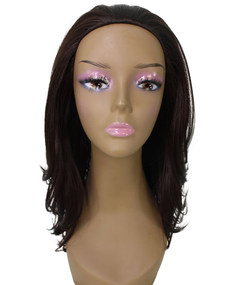 Leal Medium Brown Short Celebrity Style Half Wig