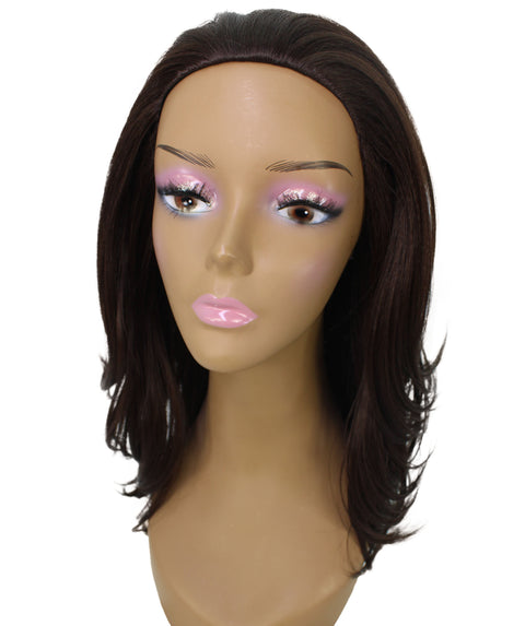 Leal Medium Brown Short Celebrity Style Half Wig