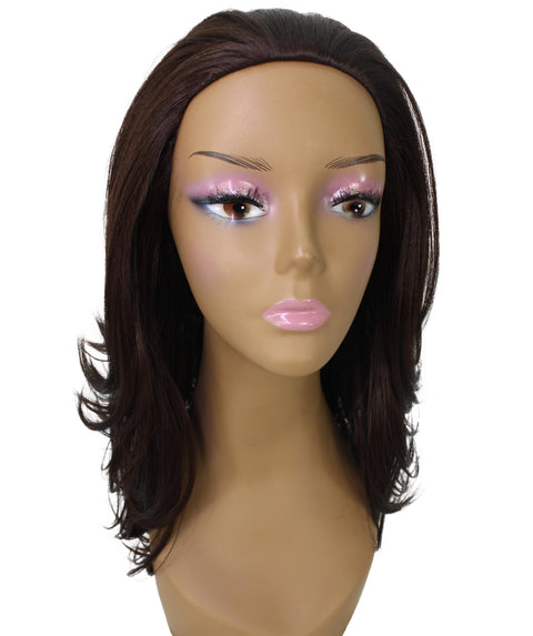 Leal Medium Brown Short Celebrity Style Half Wig
