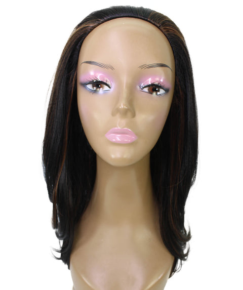 Leal Black with Caramel Short Celebrity Style Half Wig