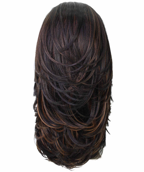 Leal Black with Caramel Short Celebrity Style Half Wig