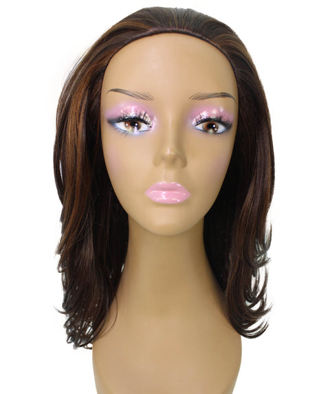 Leal Brown with Caramel Short Celebrity Style Half Wig