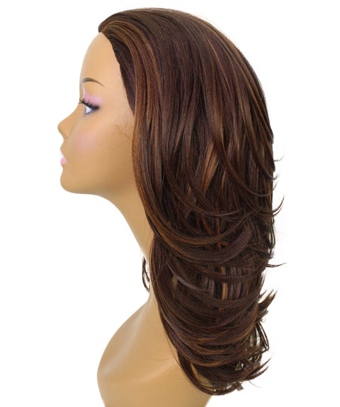 Leal Brown with Caramel Short Celebrity Style Half Wig